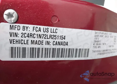 2020 Chrysler Pacifica Hybrid Limited from USA, damaged, VIN 2C4RC1N72LR251154